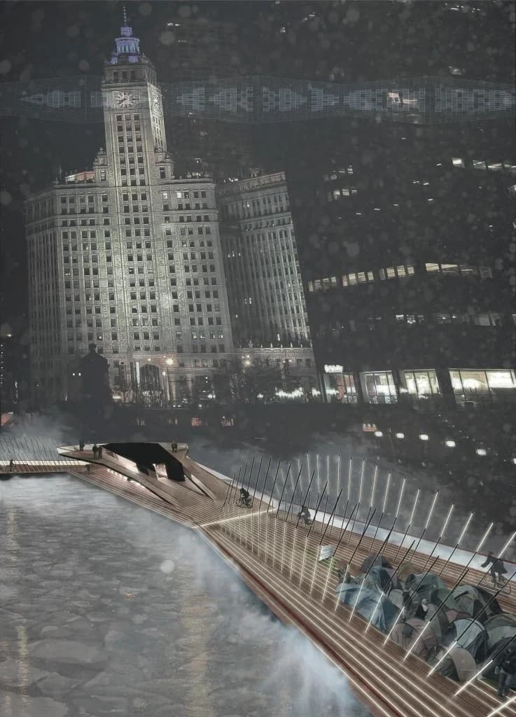 Databarge — night render on the river